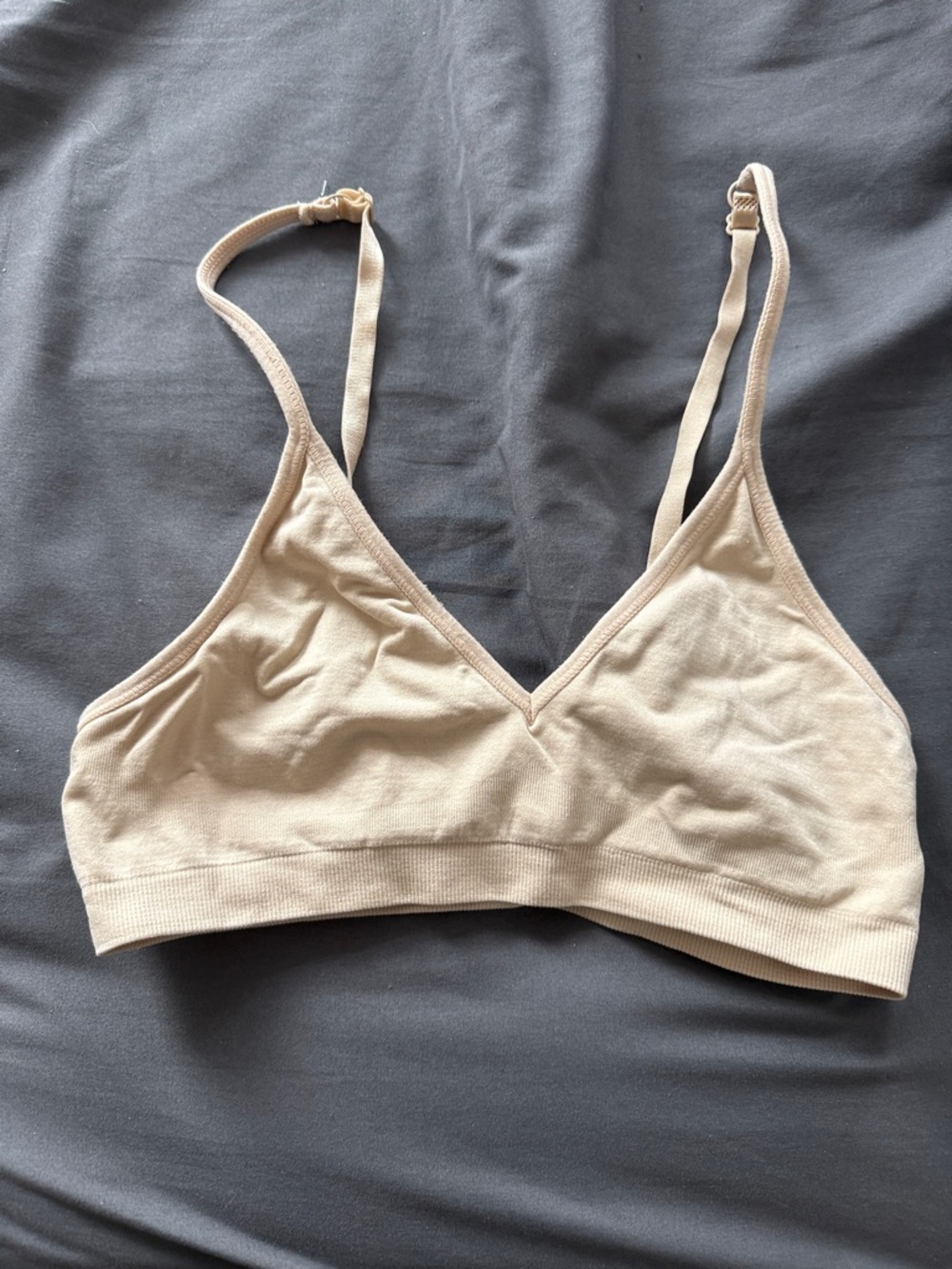 aerie Beige Triangle Bralette with Adjustable Straps
